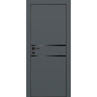 PX-18 PET графит матовый, 600*1900 черный лакоб. врезка под петли AGB и замок , черная кр. с 4-х ст