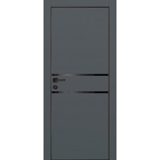 PX-18 PET графит матовый, 600*1900 черный лакоб. врезка под петли AGB и замок , черная кр. с 4-х ст