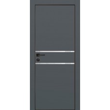 PX-18 PET графит матовый, 600*2000 белоснежный лакоб. врезка под петли AGB и замок , черная кр. с 4