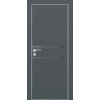 PX-18 PET графит матовый, 700*2000 серый лакоб. врезка под петли AGB и замок , Al-кр. с 4-х ст.