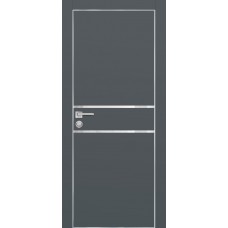 PX-18 PET графит матовый, 800*2000 белоснежный лакоб. врезка под петли AGB и замок , Al-кр. с 4-х с