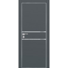 PX-18 PET графит матовый, 900*2000 лунный лакоб. врезка под петли AGB и замок , Al-кр. с 4-х ст.