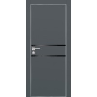 PX-18 PET графит матовый, 900*2000 черный лакоб. врезка под петли AGB и замок , Al-кр. с 4-х ст.