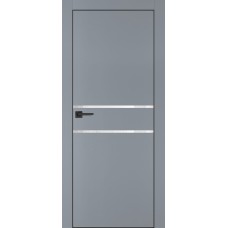 PX-18 PET серый матовый, 900*2000 белоснежный лакоб. врезка под петли AGB и замок , черная кр. с 4-