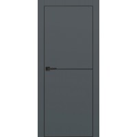 PX-19 PET графит матовый, 550*1900 черны молдинг врезка под петли AGB и замок черная кр. с 4-х ст.