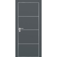 PX-2 PET графит матовый, 550*1900 врезка под петли AGB и замок  Al-кр. с 4-х ст