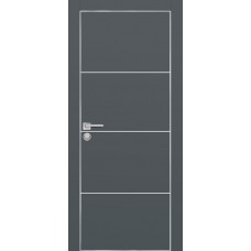 PX-2 PET графит матовый, 700*2000 врезка под петли AGB и замок  Al-кр. с 4-х ст