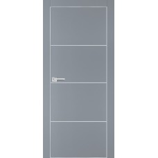 PX-2 PET серый матовый, 800*2000 врезка под петли AGB и замок  Al-кр. с 4-х ст