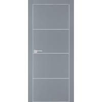 PX-2 PET серый матовый, 900*2000 врезка под петли AGB и замок  Al-кр. с 4-х ст