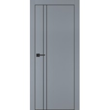 PX-20 PET серый матовый, 600*2000 черны молдинг врезка под петли AGB и замок черная кр. с 4-х ст.