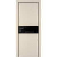 PX-3 PET бежевый матовый, 800*2000 черный лакоб. врезка под петли AGB и замок  черн.кр. с 4-х ст