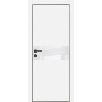 PX-3 PET белый матовый, 700*2000 белоснежный лакоб. врезка под петли AGB и замок  черн.кр. с 4-х ст