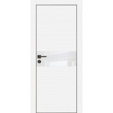 PX-3 PET белый матовый, 800*2000 белоснежный лакоб. врезка под петли AGB и замок  черн.кр. с 4-х ст