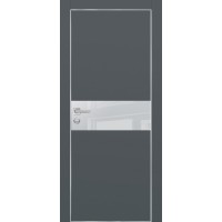PX-3 PET графит матовый, 550*1900 лунный лакоб. врезка под петли AGB и замок  Al-кр. с 4-х ст
