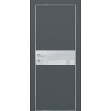 PX-3 PET графит матовый, 600*1900 лунный лакоб. врезка под петли AGB и замок  Al-кр. с 4-х ст