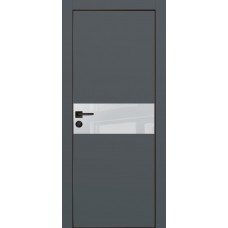 PX-3 PET графит матовый, 600*1900 лунный лакоб. врезка под петли AGB и замок  черн.кр. с 4-х ст