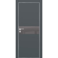 PX-3 PET графит матовый, 600*1900 серый лакоб. врезка под петли AGB и замок  Al-кр. с 4-х ст