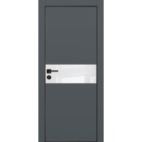 PX-3 PET графит матовый, 600*2000 белоснежный лакоб. врезка под петли AGB и замок  черн.кр. с 4-х с
