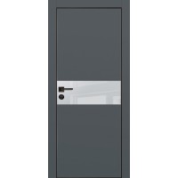 PX-3 PET графит матовый, 600*2000 лунный лакоб. врезка под петли AGB и замок  черн.кр. с 4-х ст