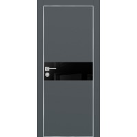 PX-3 PET графит матовый, 800*2000 черный лакоб. врезка под петли AGB и замок  Al-кр. с 4-х ст