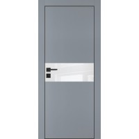 PX-3 PET серый матовый, 550*1900 белоснежный лакоб. врезка под петли AGB и замок  черн.кр. с 4-х ст