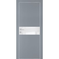 PX-3 PET серый матовый, 600*2000 белоснежный лакоб. врезка под петли AGB и замок  Al-кр. с 4-х ст