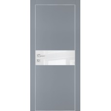 PX-3 PET серый матовый, 600*2000 белоснежный лакоб. врезка под петли AGB и замок  Al-кр. с 4-х ст