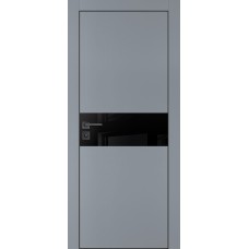 PX-3 PET серый матовый, 700*2000 черный лакоб. врезка под петли AGB и замок  черн.кр. с 4-х ст