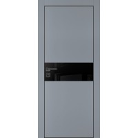 PX-3 PET серый матовый, 800*2000 черный лакоб. врезка под петли AGB и замок  черн.кр. с 4-х ст