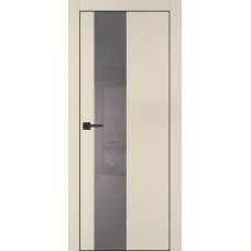 PX-6 PET бежевый матовый, 600*2000 серый лакоб. врезка под петли AGB и замок  черн.кр. с 4-х ст