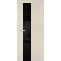 PX-6 PET бежевый матовый, 600*2000 черный лакоб. врезка под петли AGB и замок  Al-кр. с 4-х ст