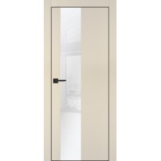 PX-6 PET бежевый матовый, 800*2000 белоснежный лакоб. врезка под петли AGB и замок черн.кр. с 4-х