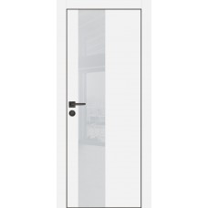 PX-6 PET белый матовый, 550*1900 лунный лакоб. врезка под петли AGB и замок  черн.кр. с 4-х ст