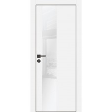 PX-6 PET белый матовый, 600*1900 белоснежный лакоб. врезка под петли AGB и замок  черн.кр. с 4-х ст