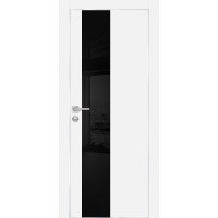 PX-6 PET белый матовый, 600*2000 черный лакоб. врезка под петли AGB и замок , черная кр. с 4-х ст. 
