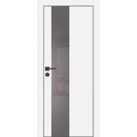 PX-6 PET белый матовый, 700*2000 серый лакоб. врезка под петли AGB и замок  черн.кр. с 4-х ст
