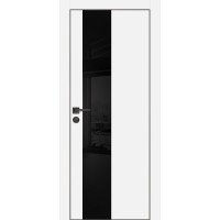 PX-6 PET белый матовый, 700*2000 черный лакоб. врезка под петли AGB и замок  черн.кр. с 4-х ст