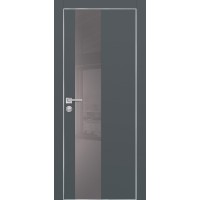PX-6 PET графит матовый, 550*1900 серый лакоб. врезка под петли AGB и замок  Al-кр. с 4-х ст