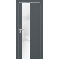 PX-6 PET графит матовый, 600*1900 белоснежный лакоб. врезка под петли AGB и замок  Al-кр. с 4-х ст