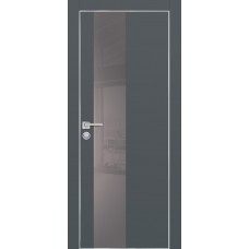 PX-6 PET графит матовый, 600*1900 серый лакоб. врезка под петли AGB и замок  Al-кр. с 4-х ст