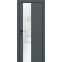 PX-6 PET графит матовый, 600*2000 белоснежный лакоб. врезка под петли AGB и замок  черн.кр. с 4-х с