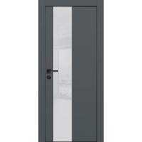 PX-6 PET графит матовый, 600*2000 лунный лакоб. врезка под петли AGB и замок  черн.кр. с 4-х ст
