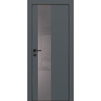 PX-6 PET графит матовый, 900*2000 серый лакоб. врезка под петли AGB и замок  черн.кр. с 4-х ст