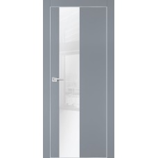 PX-6 PET серый матовый, 800*2000 белоснежный лакоб. врезка под петли AGB и замок  Al-кр. с 4-х ст