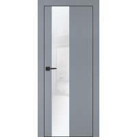 PX-6 PET серый матовый, 800*2000 белоснежный лакоб. врезка под петли AGB и замок  черн.кр. с 4-х ст
