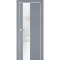 PX-6 PET серый матовый, 900*2000 белоснежный лакоб. врезка под петли AGB и замок  Al-кр. с 4-х ст