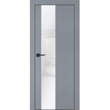 PX-6 PET серый матовый, 900*2000 белоснежный лакоб. врезка под петли AGB и замок  черн.кр. с 4-х ст