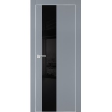 PX-6 PET серый матовый, 900*2000 черный лакоб. врезка под петли AGB и замок  Al-кр. с 4-х ст