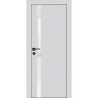 PX-8 PET агат матовый, 550*1900 белоснежный лакоб. врезка под петли AGB и замок , черная кр. с 4-х
