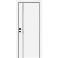 PX-8 PET белый матовый, 900*2000 лунный лакоб. врезка под петли AGB и замок , черная кр. с 4-х ст.